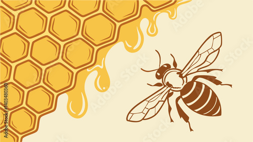 bee and honey