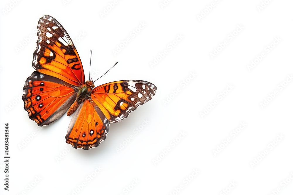 Fototapeta premium Beautiful butterfly against white background
