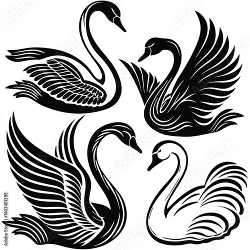 set-of-swan-silhouette-set-vector-image (20).eps