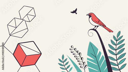 abstract background with birds