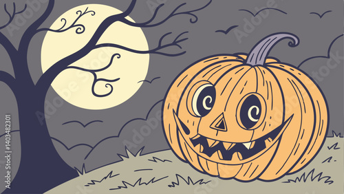 halloween pumpkin with bats