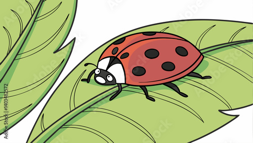 ladybug on green leaf