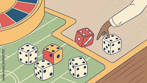 dices on a blue background