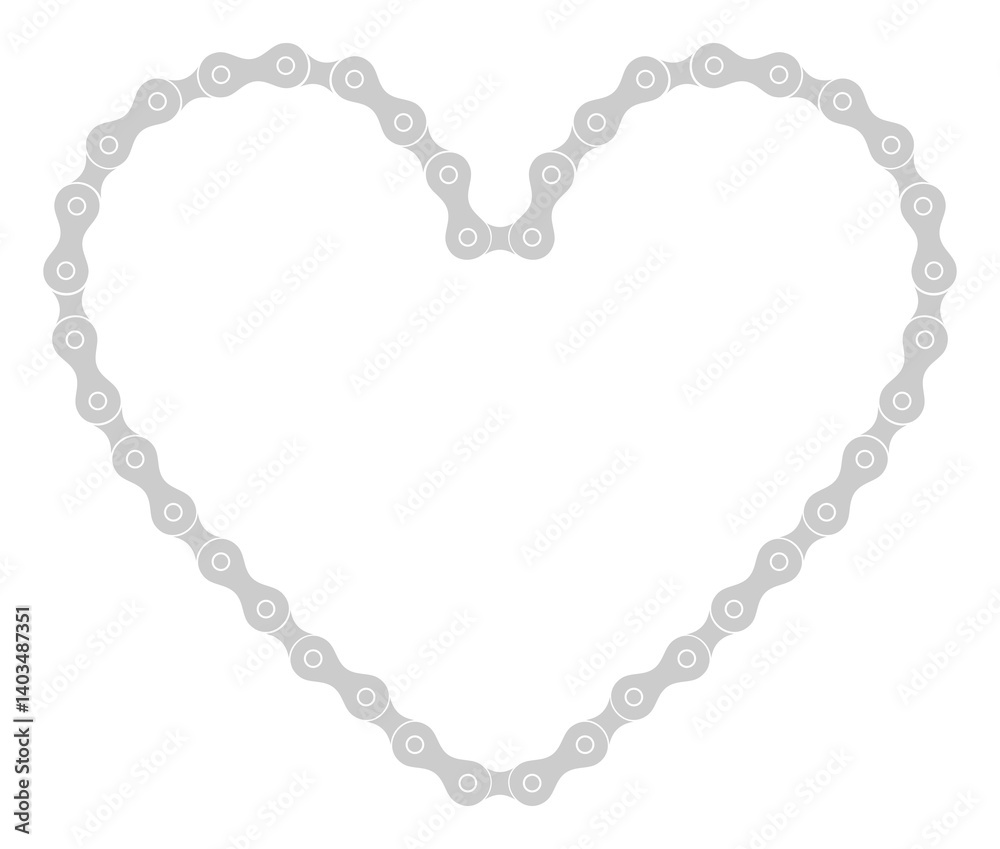 Heart Shape, Love Icon Symbol, Composed by Silhouette of the Chain of the Motor, Motorcycle, Bike, Bicycle or Machine, can use for Logo Type, Apps, Website, Art Illustration or Graphic Design Element Heart Shape, Love Icon Symbol, Composed by Silhouette of the Chain of the Motor, Motorcycle, Bike, Bicycle or Machine, can use for Logo Type, Apps, Website, Art Illustration or Graphic Design Element
