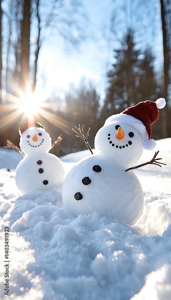 Snowmen in Winter Woods Snowmen in Winter Woods