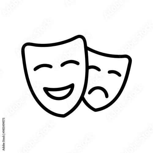 Comedy and tragedy masks symbolizing emotions and theater art  