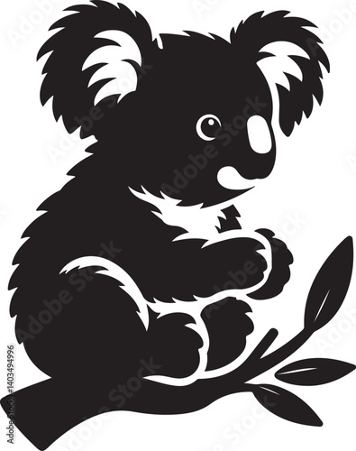 A silhouette koala illustration