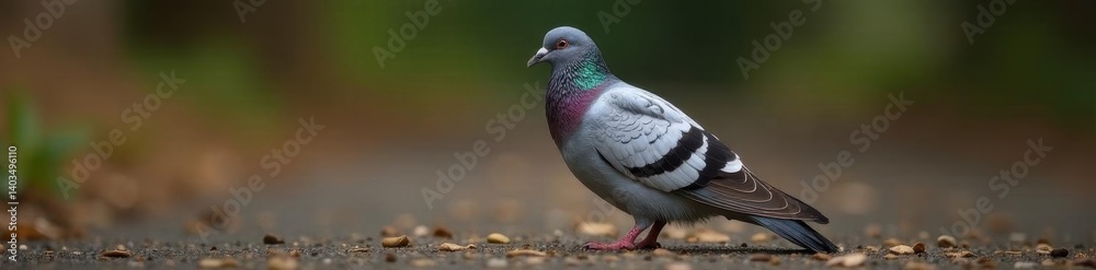 Domestic pigeon, rugged plumage, weathered look, urban, texture