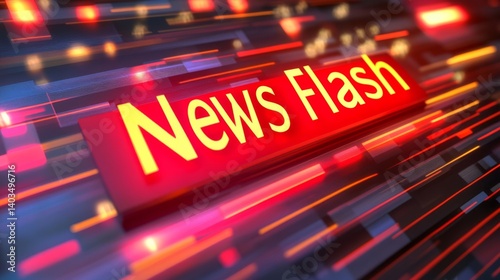 Obraz na płótnie Breaking news alert digital sign with dynamic motion effects w salonie