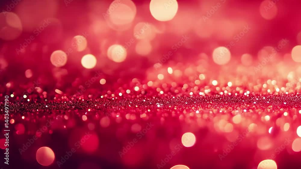 Shimmering red bokeh lights creating a festive atmosphere for celebrations and special occasions