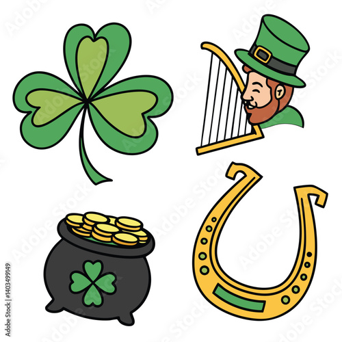 Set st patricks elements vector image (8).eps