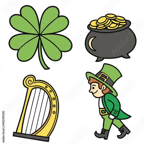 Set st patricks elements vector image (10).eps