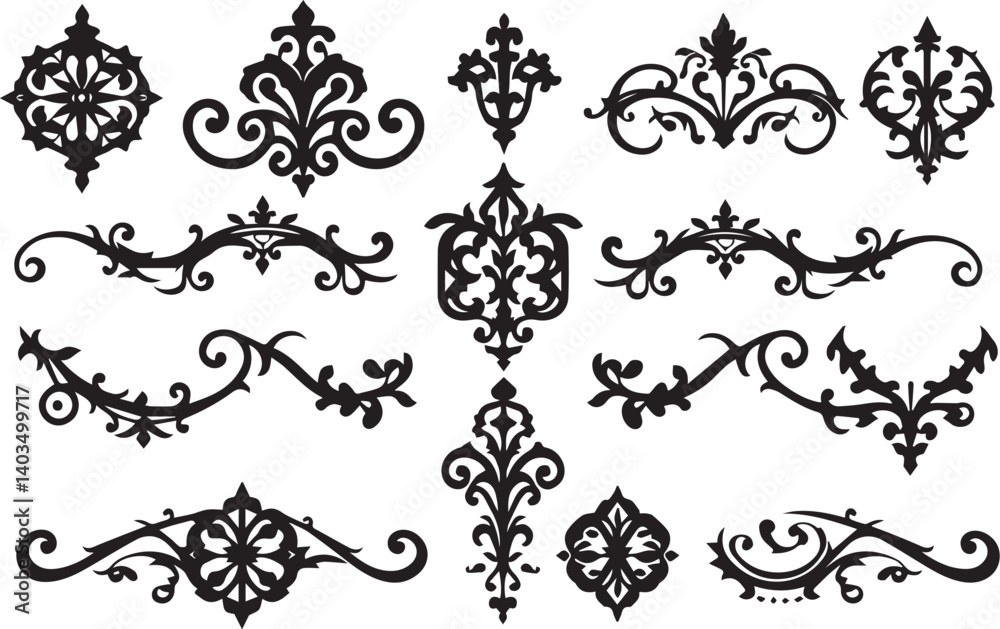 Set of decorative elements for design, ornaments, symbols, icons, patterns. Hand drawn vector illustration Set of decorative elements for design, ornaments, symbols, icons, patterns. Hand drawn vector illustration