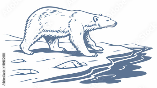 polar bear on ice