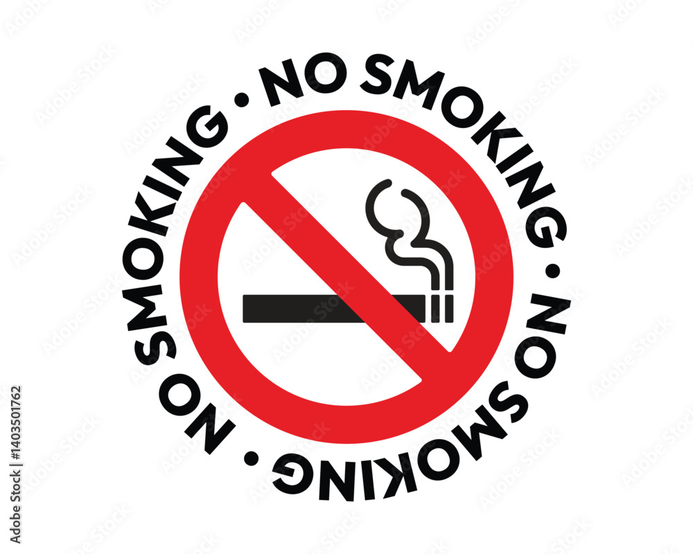 No Smoking Sign – Universally Recognized Warning Symbol for Prohibited Smoking Zones in Public Areas - Premium High Quality Vectorial Stock Image No Smoking Sign – Universally Recognized Warning Symbol for Prohibited Smoking Zones in Public Areas - Premium High Quality Vectorial Stock Image