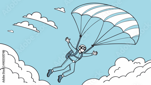 parachute in the sky
