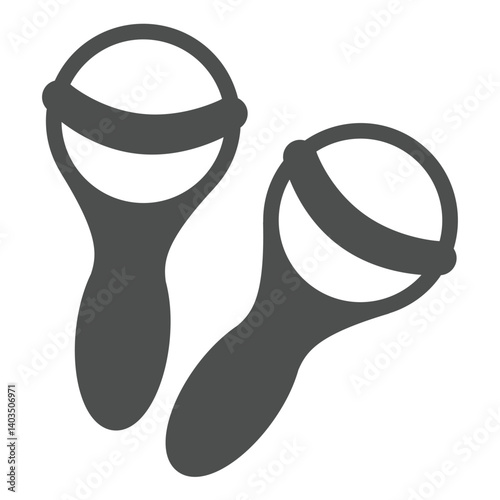 Maracas solid icon, musical instrument concept. Vector graphics. Handheld maracas sign on white background, glyph style icon for mobile or web design.