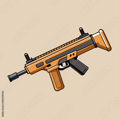vector illustration of a gun