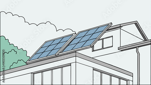 solar panels on roof
