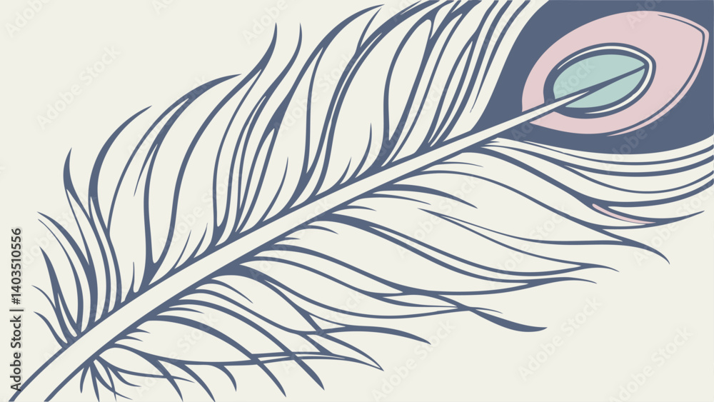 Obraz premium feather vector illustration