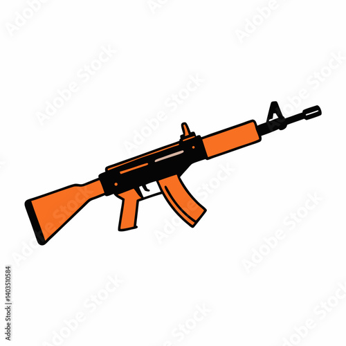 assault rifle isolated on white