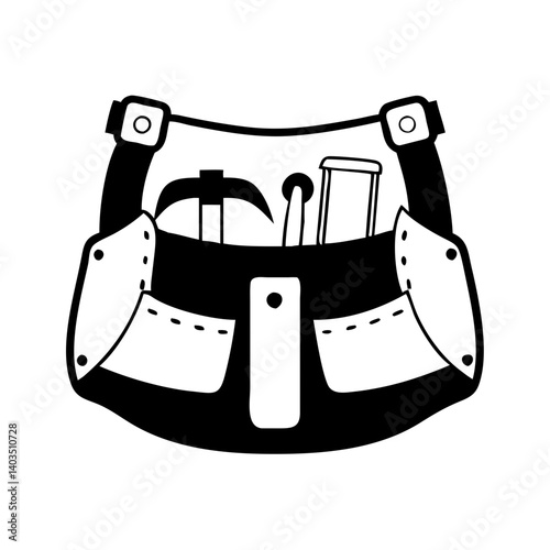 dad s tool belt icon, dad s tool belt silhouette vector illustration-simple silhouette illustration of dad s tool belt, perfect for dad s tool belt logos and icons