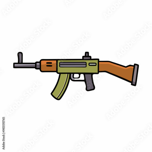 assault rifle isolated on white