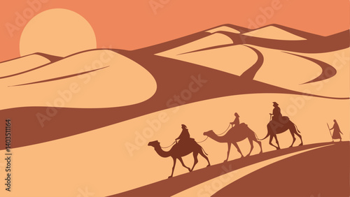 camels in the desert
