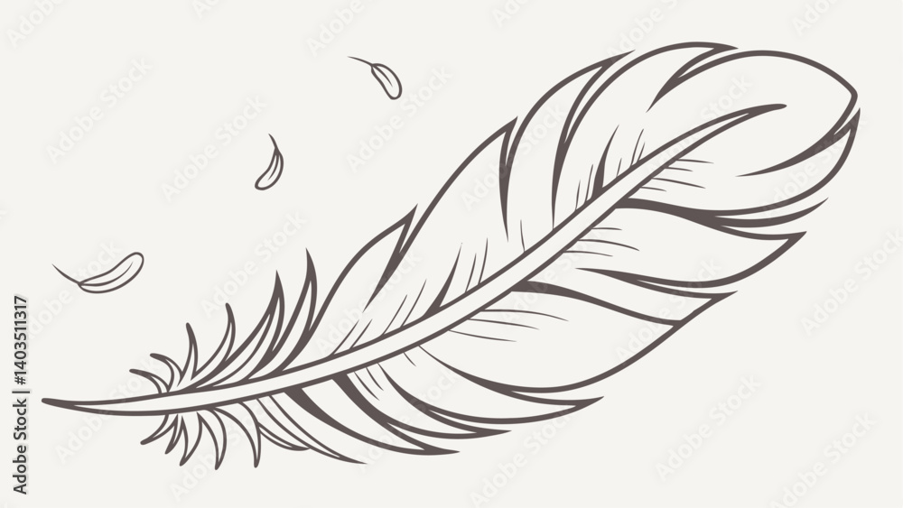 Obraz premium feather on white background