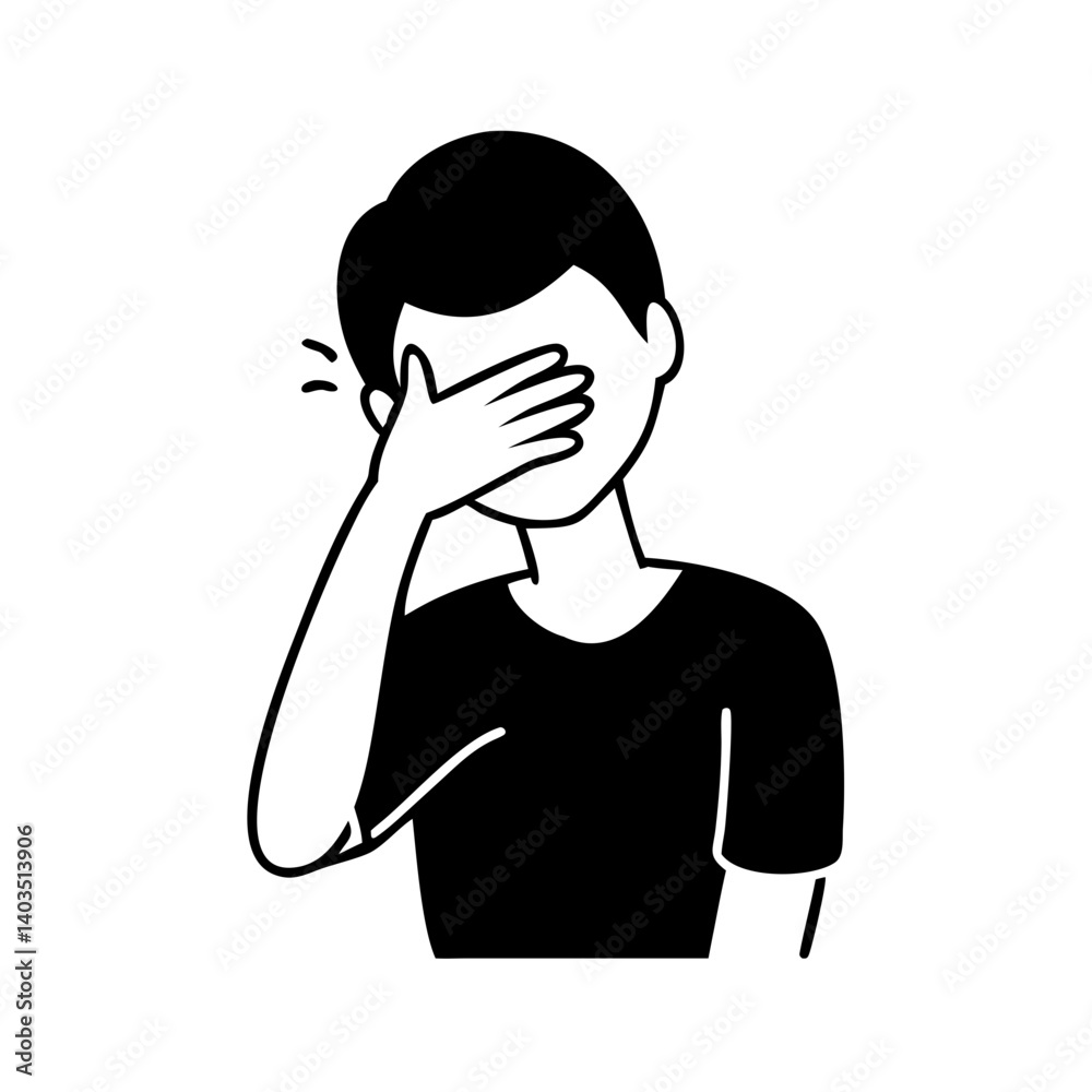 face palm icon, face palm silhouette vector illustration-simple silhouette illustration of face palm, perfect for face palm logos and icons face palm icon, face palm silhouette vector illustration-simple silhouette illustration of face palm, perfect for face palm logos and icons