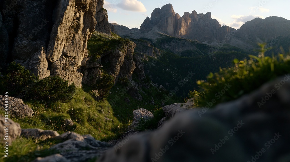 Obraz premium Dolomites Sunset Mountain Landscape with Italy.