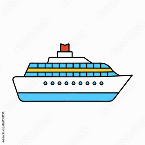 vector illustration of a cruise ship