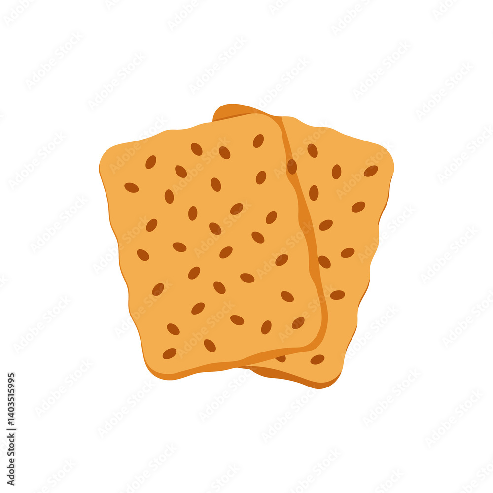 Flaxseed Crackers with Visible Seeds on Transparent Background Flaxseed Crackers with Visible Seeds on Transparent Background