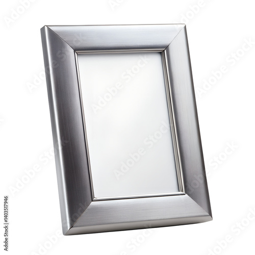 Metallic picture frame mockup isolated on transparent background