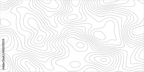 Topographic map with seamless abstract line patterns. Geographic contour map. Modern design background with wavy pattern. White wave paper curved reliefs abstract background.