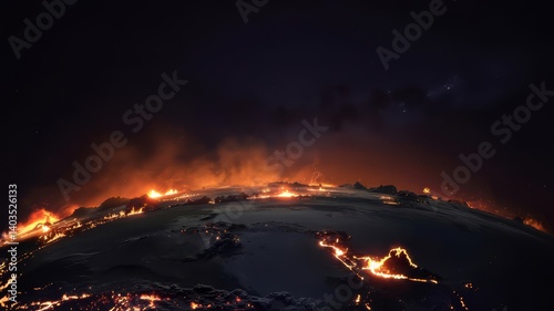 Burning Planet  Global Fire  Climate Change  Environmental Disaster  Apocalyptic Landscape