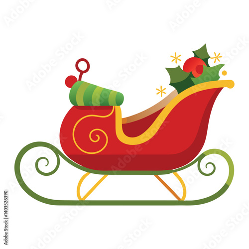 Christmas  sleigh isolated on white background