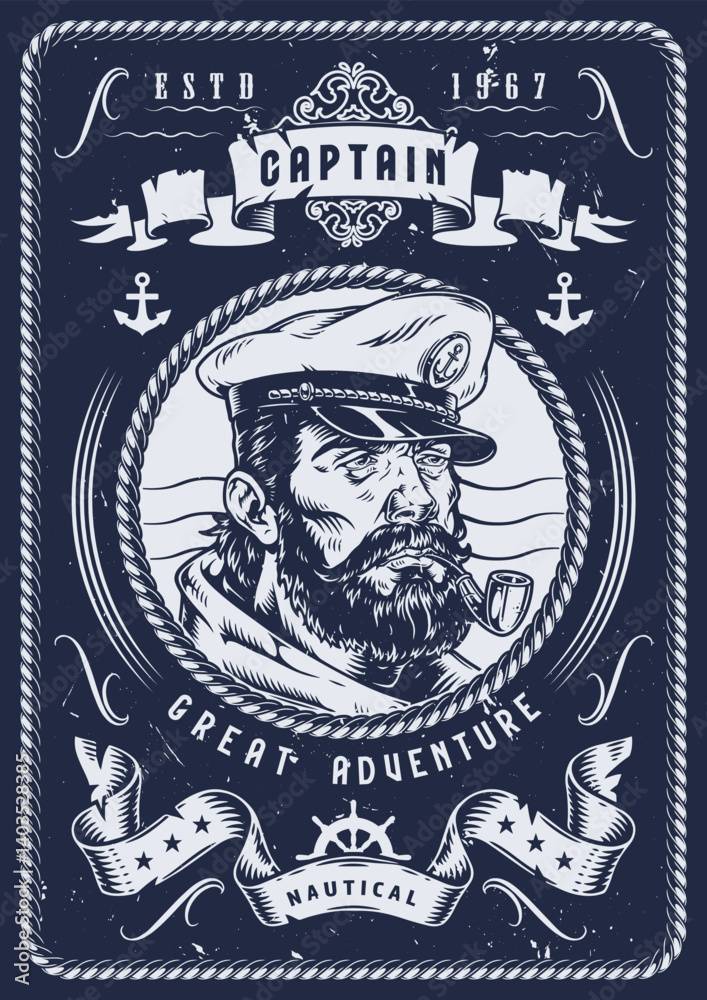 Obraz premium Nautical captain design with adventurous spirit