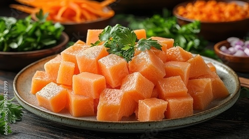 Delicious Salmon Cubes Ready for Cooking