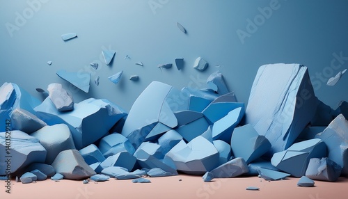 broken glass broken into pieces