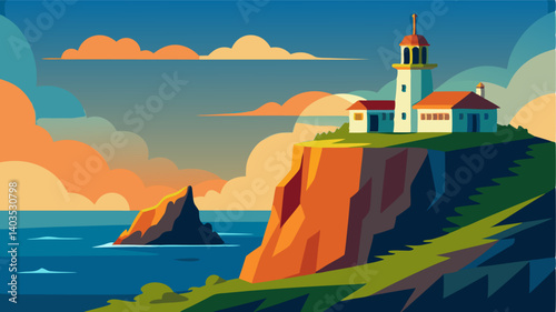 Rich with history the lighthouse on the cliff offers a glimpse into the past while providing a stunning seaside backdrop.