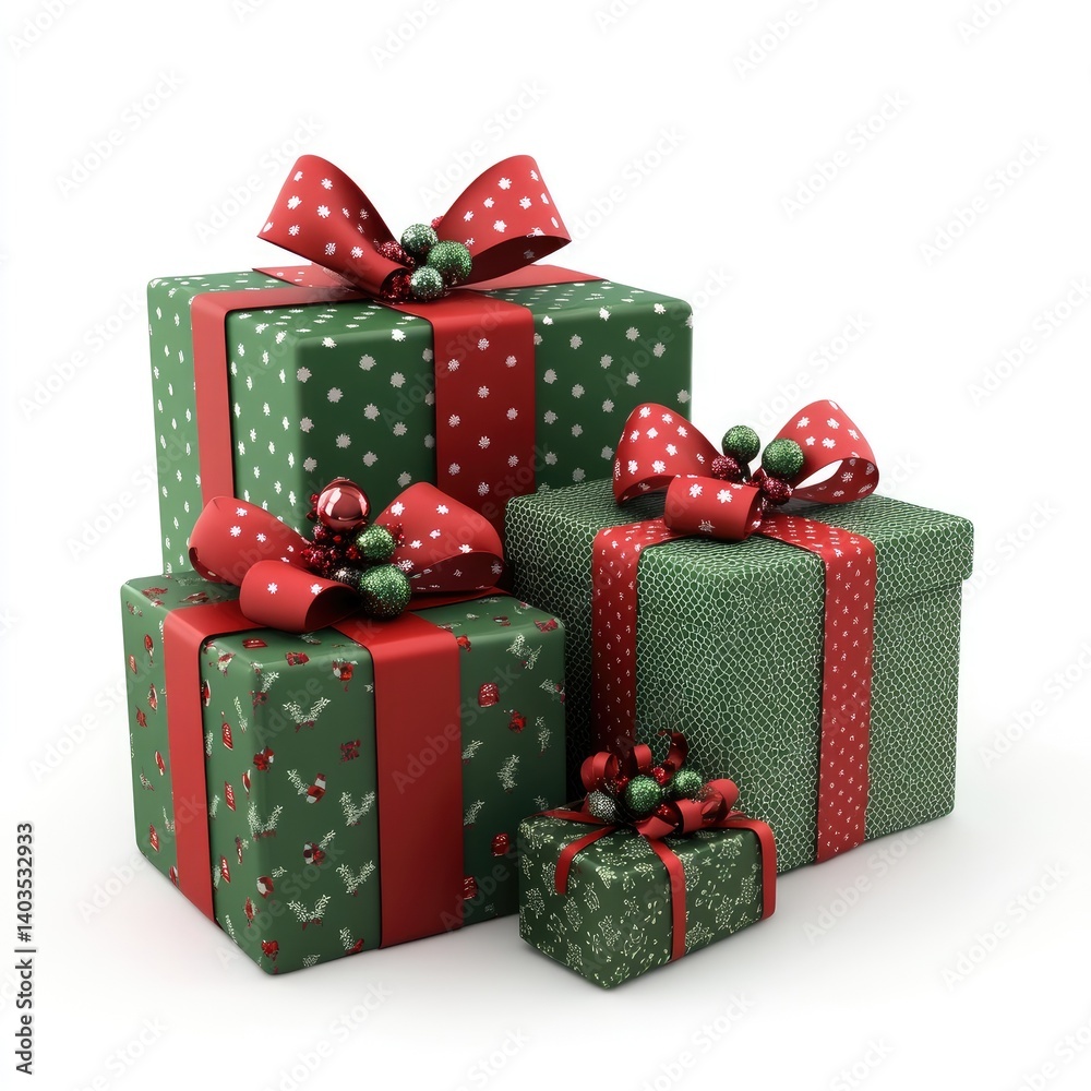 Obraz premium Stacked Christmas gifts