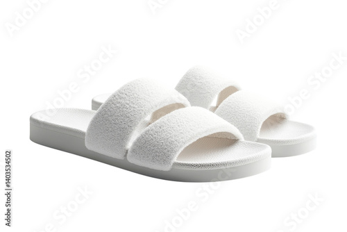 Luxurious white terrycloth slides perfect for summer comfort Soft fluffy feel ideal for lounging