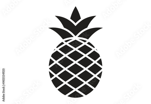 Black Pineapple Silhouette vector illustration