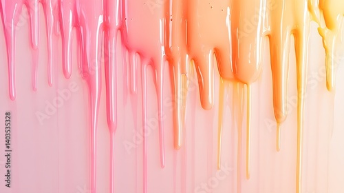 Pink And Orange Paint Dripping Abstract Background