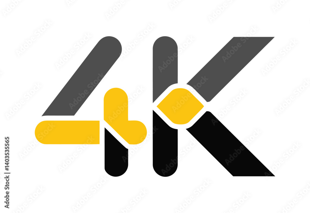 4K Ultra HD Logo Design vector illustration on white background 4K Ultra HD Logo Design vector illustration on white background