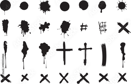 Ink Splatter & Brush Stroke Vector Set

Grunge Ink Marks and Abstract Symbols

Hand-Drawn Ink Textures and Shapes

