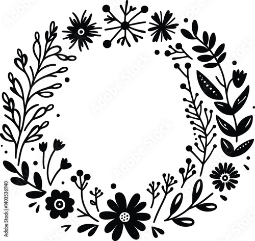 abstract floral frame