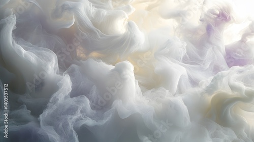 Abstract Swirling Clouds Soft White and Pale Purple Dreamy Texture
