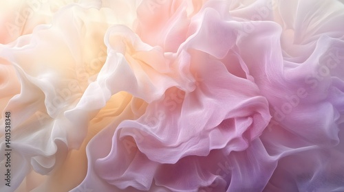 Abstract Pastel Fabric Texture Soft Pink and Peach Ruffles